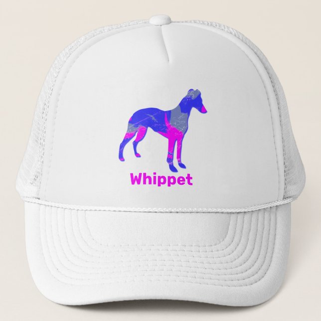 Kläder/italiensk greyhound Hund Silhouette Rosa Keps (Framsida)