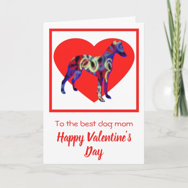 Kläder/italienska Greyhound Red Valentine Day Tack Kort (Framsida)