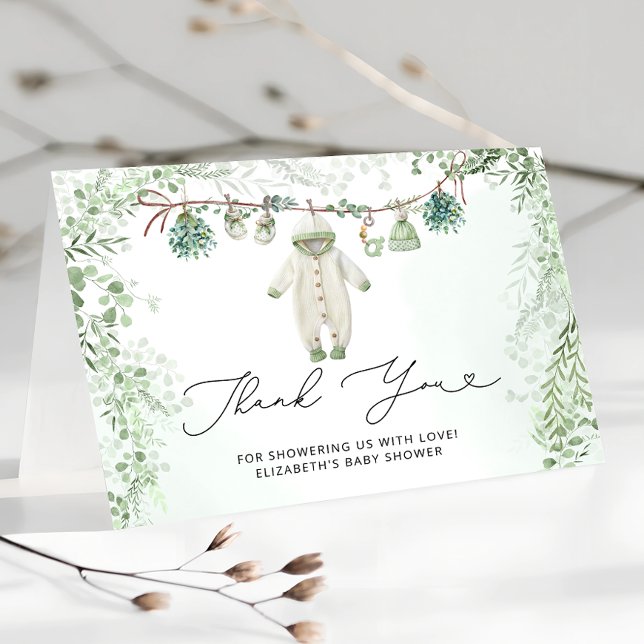 Kläder Line Eucalyptus Baby Shower Tack för ditt k (Skapare uppladdad)