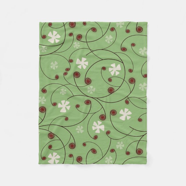 Kläder och abstrakt blommor. fleecefilt (Framsidan)