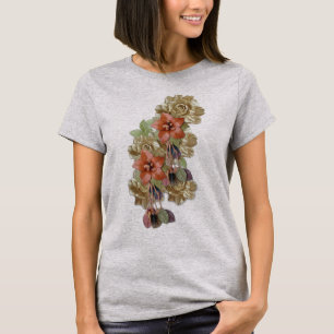 Kläder och röda läderblommor t shirt