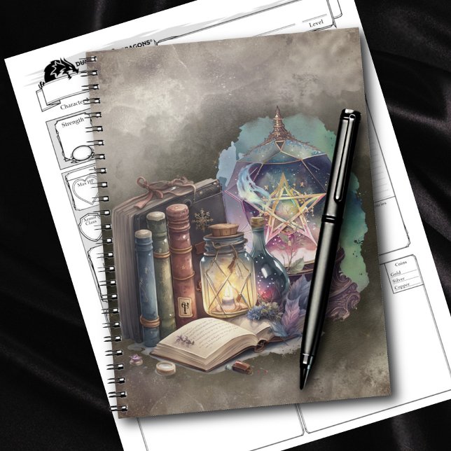 Kläder | Pastel Spellbook Tomes och Crystal Boll Anteckningsbok (Skapare uppladdad)