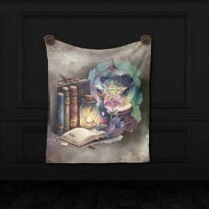 Kläder Pastel Spellbook Tomes och Crystal Boll Fleecefilt