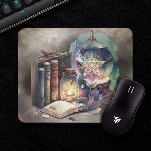 Kläder Pastel Spellbook Tomes och Crystal Boll Musmatta
