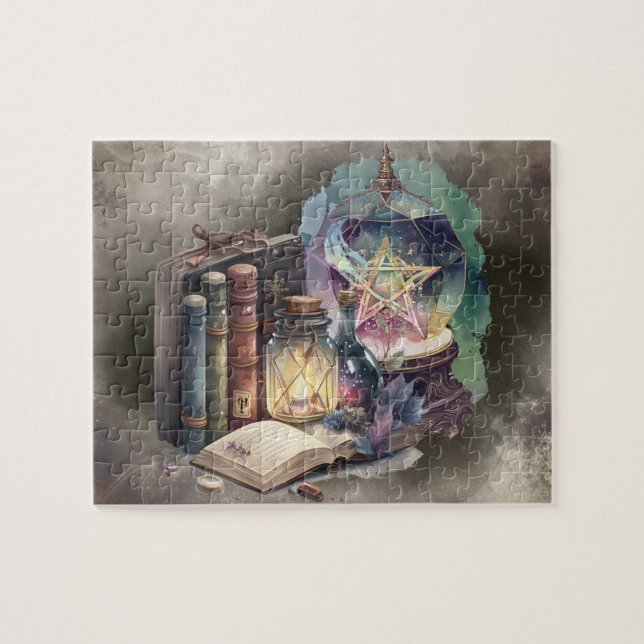 Kläder | Pastel Spellbook Tomes och Crystal Boll Pussel (Horisontell)