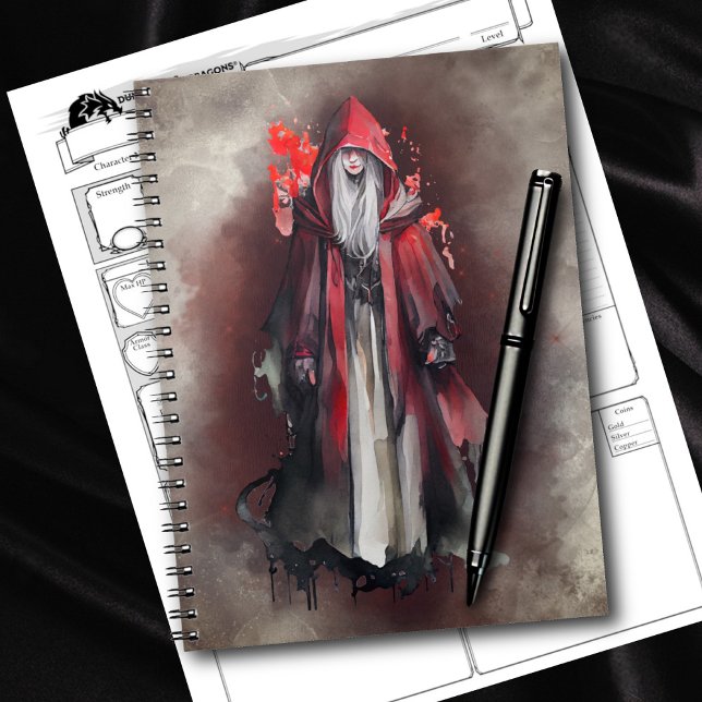 Kläder | Red Witch med Mörk Evil Gothic Shadows Anteckningsbok (Skapare uppladdad)