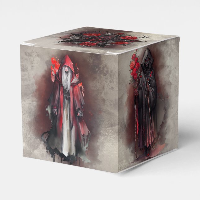 Kläder | Red Witch med Mörk Evil Gothic Shadows Presentaskar (Framsidan Sidan)