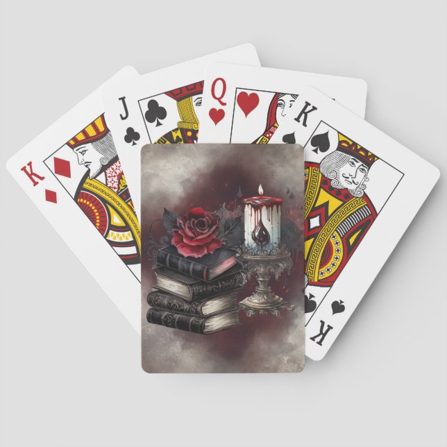 Kläder | Spellbook Tomes och Skullljus Casinokort (Baksidan)