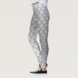 Kläderbalkar av silver och svartskinn mönster leggings
