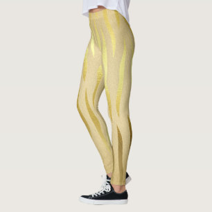 Kläderbalkar från Guld zebra tryck Leggings