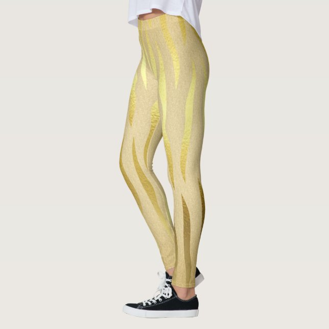 Kläderbalkar från Guld zebra tryck Leggings (Vänster)