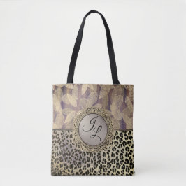 Kläderfjädrar med leopard Print Monogram Tygkasse