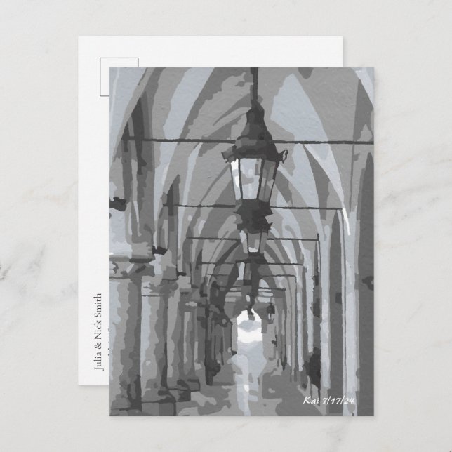 Klädeshall Kraków, Polen Vykort (Fram/baksida)