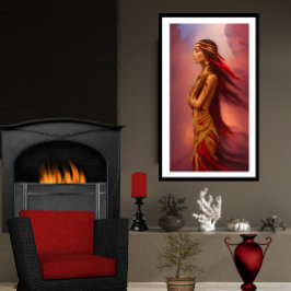 Klädfjädrar från indian (röd guld) poster