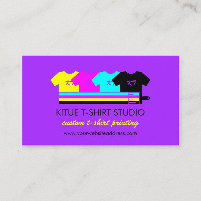 Klädförsäljning Butik Print on demand lila Visitkort (Framsida)