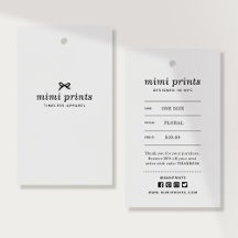 Klädhängare Etikett med Pris, Storlek, Stil & Soci