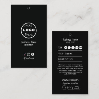Klädhängare med pris & logotyp | Dubbelsidig Visitkort