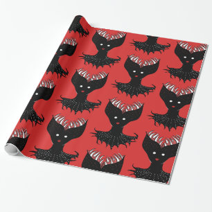 Klädjande demon Girl Mörk Gothic Character med t Presentpapper