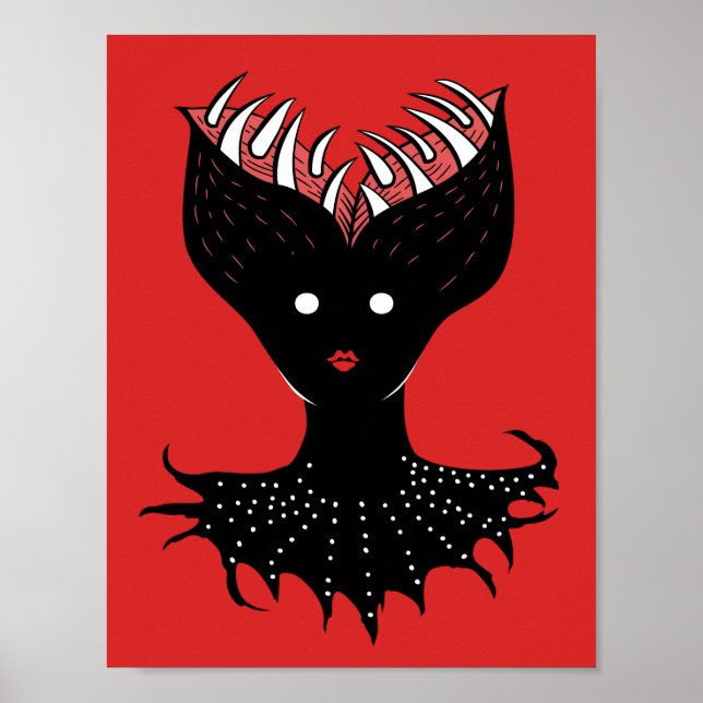 Klädjande demon Girl Mörk Gothic Character med tju Poster (Framsidan)