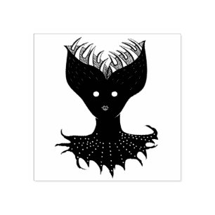 Klädjande demon Girl Mörk Gothic Character med tju Stämpel