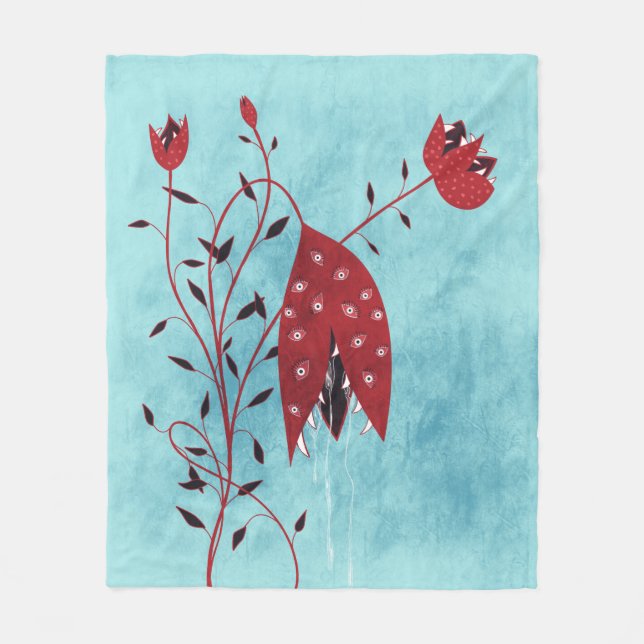 Klädjande köttätande växt med Öga-fasa Fleecefilt (Framsidan)