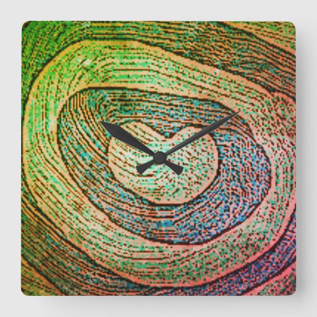 KLÄDJE KONST OCH DESIGN FYRKANTIG KLOCKA (Framsida)