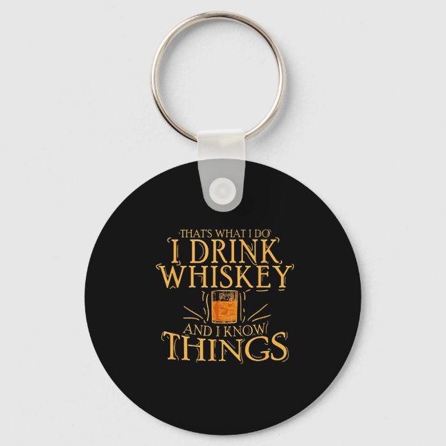 Klädning Drick Whiskey Vet Saker Nyckelring (Framsida)