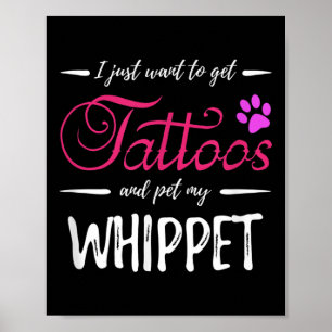 Klädskan Hund älskare Tattoo Rolig hund Mamma Gift Poster