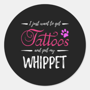 Klädskan Hund älskare Tattoo Rolig hund Mamma Gift Runt Klistermärke