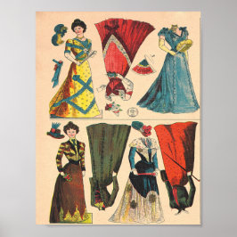 Klädskläder för pappra Vintagar med antik viktoria Poster