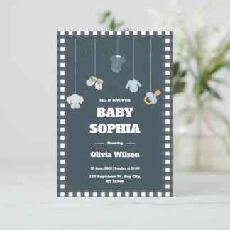 Klädstreck Baby Shower Inbjudan för Förälskelse