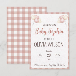 Klädstreck för Baby Shower Inbjudan att Förälska S