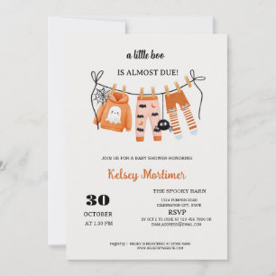 Klädtork Little Boo Halloween Baby Shower   Inbjudningar