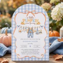Klädtork Little Pumpkin Blå Bebis Shower