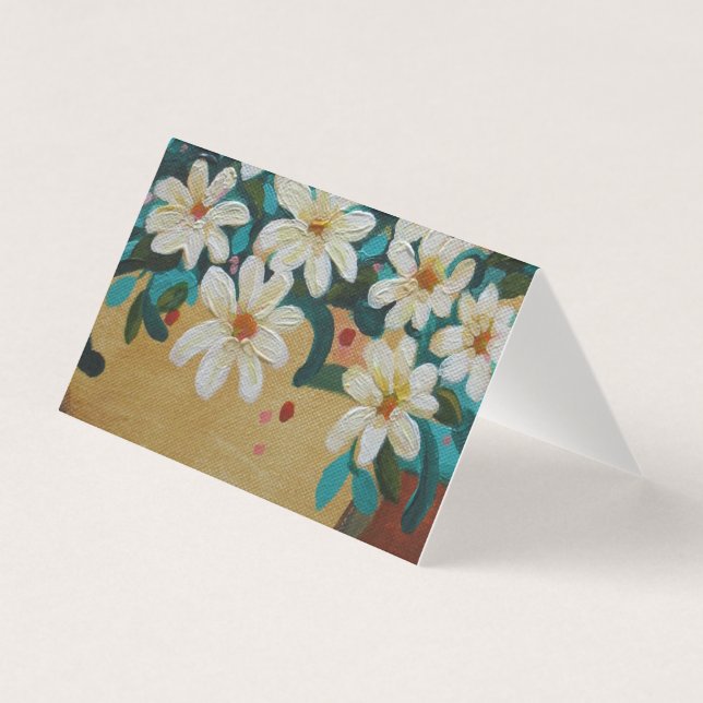 Klädvita blommor kort (Framsida)