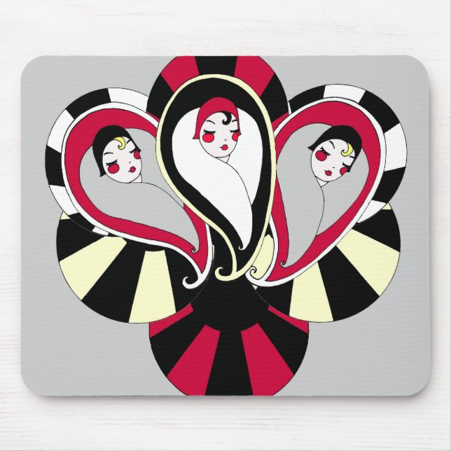 KlaffPaisley art déco inspirerade Mousepad Musmatta (Framsidan)