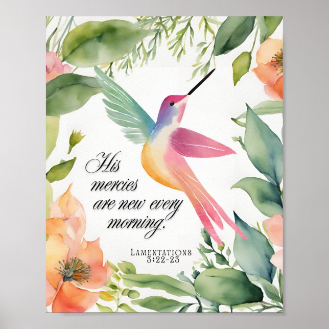 Klagovisor 3:22-23 Kolibri Kristendomen  Poster (Framsidan)