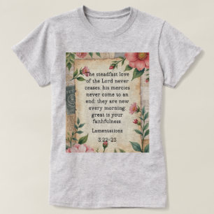 Klagovisor 3:22–23 Vintage Blommig Design  T Shirt