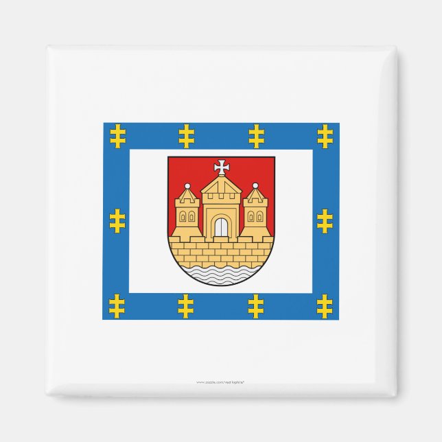 Klaipeda County Flagga Magnet (Framsidan)