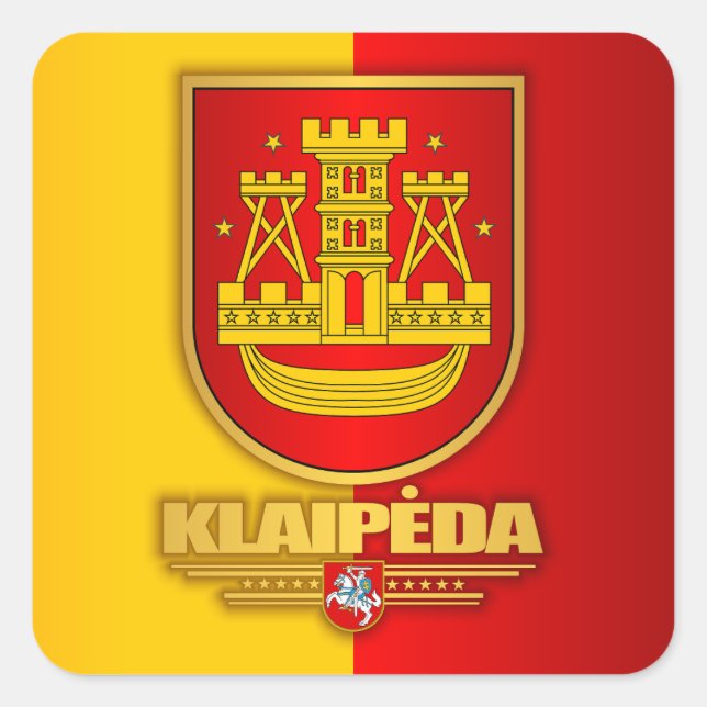 Klaipeda Fyrkantigt Klistermärke (Framsida)