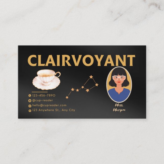 klairvoyant visitkort (Framsida)