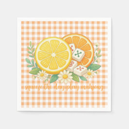Kläm Dagen Citrus Gingham Mahjong Pappersservett