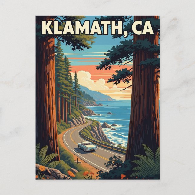 Klamath California Travel Vykort (Framsida)