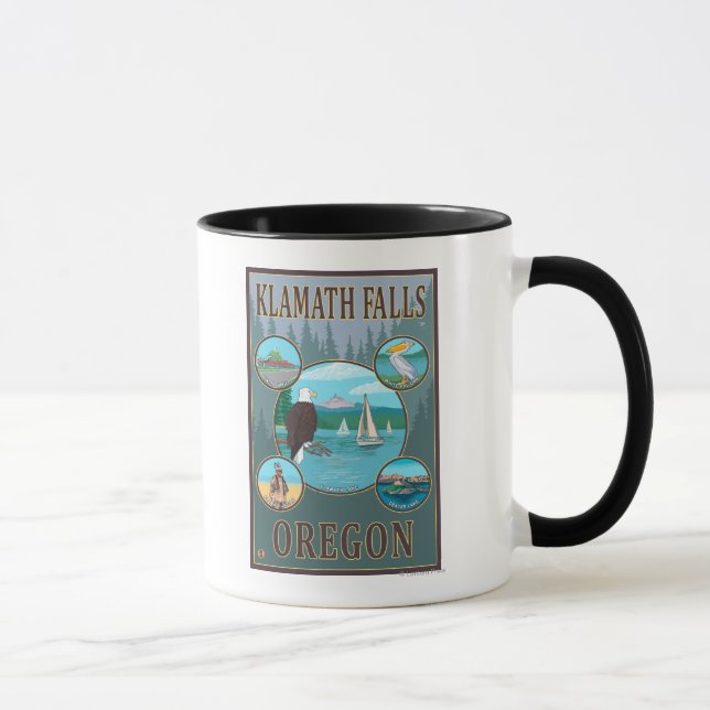 Klamath Falls, OregonScenia Travel Poster Mugg (Höger)