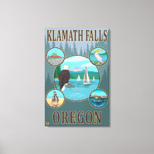 Klamath nedgångar, OregonScenic reser affischen Canvastryck