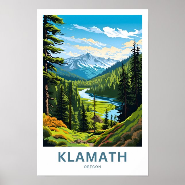 Klamath Oregon Travel Skriv ut Poster (Framsidan)