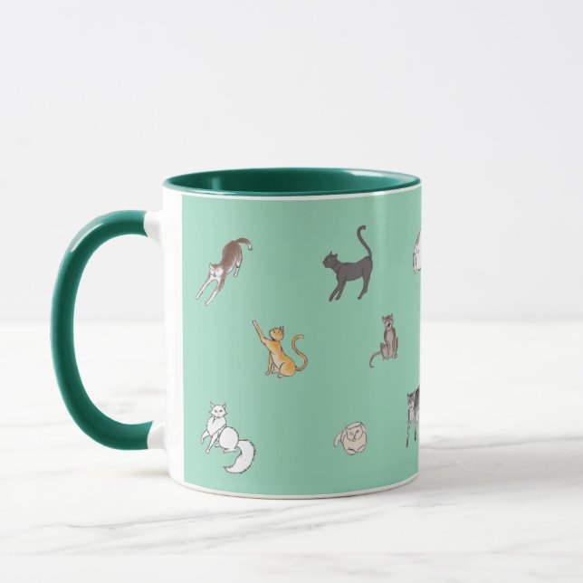 klämma av katter i teal mugg (Vänster)