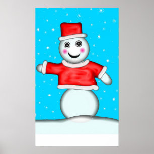 Klämma fast näsan på snögubbeleken poster