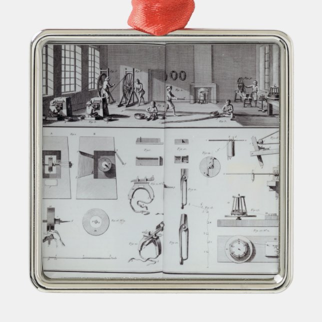 Klämma fastfabriken, pläterar 2 från volymdropp julgransprydnad metall (Framsidan)