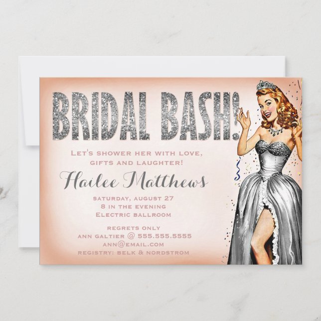 Klämmer fast brud- våldsamt slag 311 upp inbjudningar (Framsida)